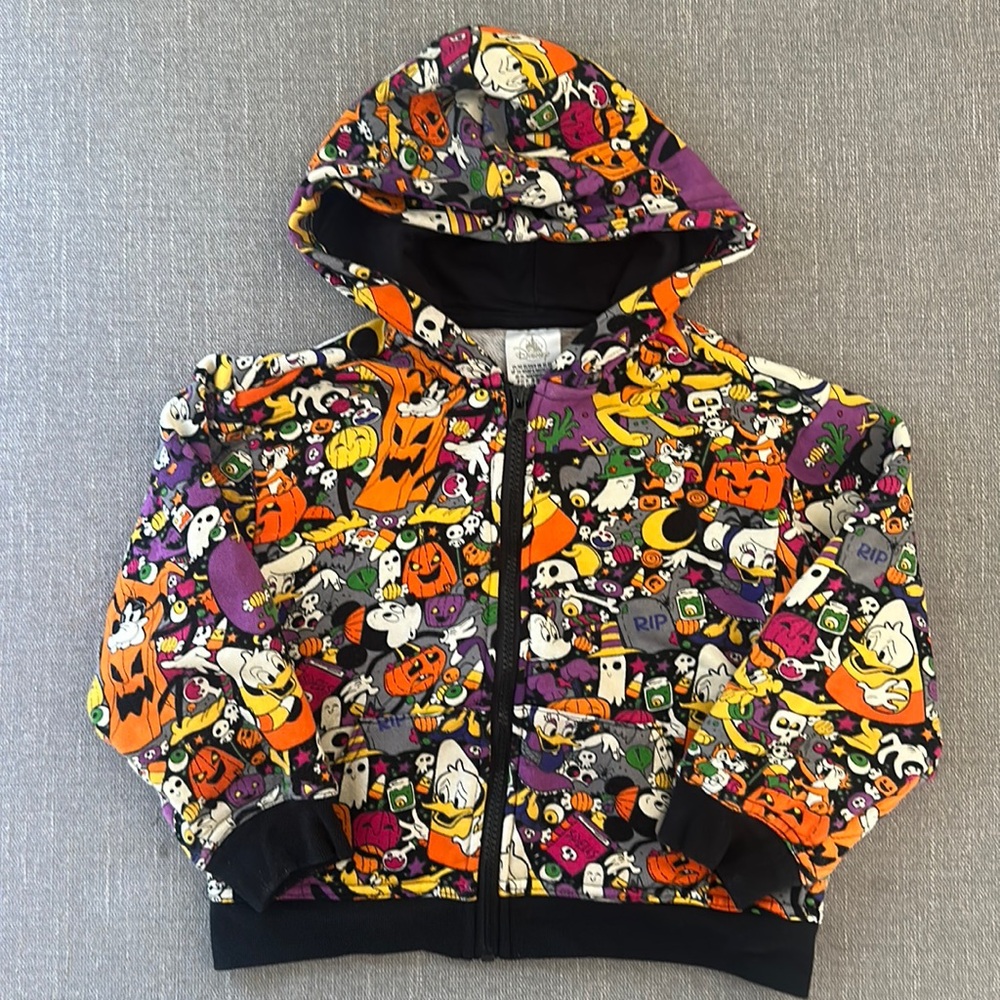 Disney Parks Youth Halloween Mickey and Friends Full Zip Hoodie Size XS (4)